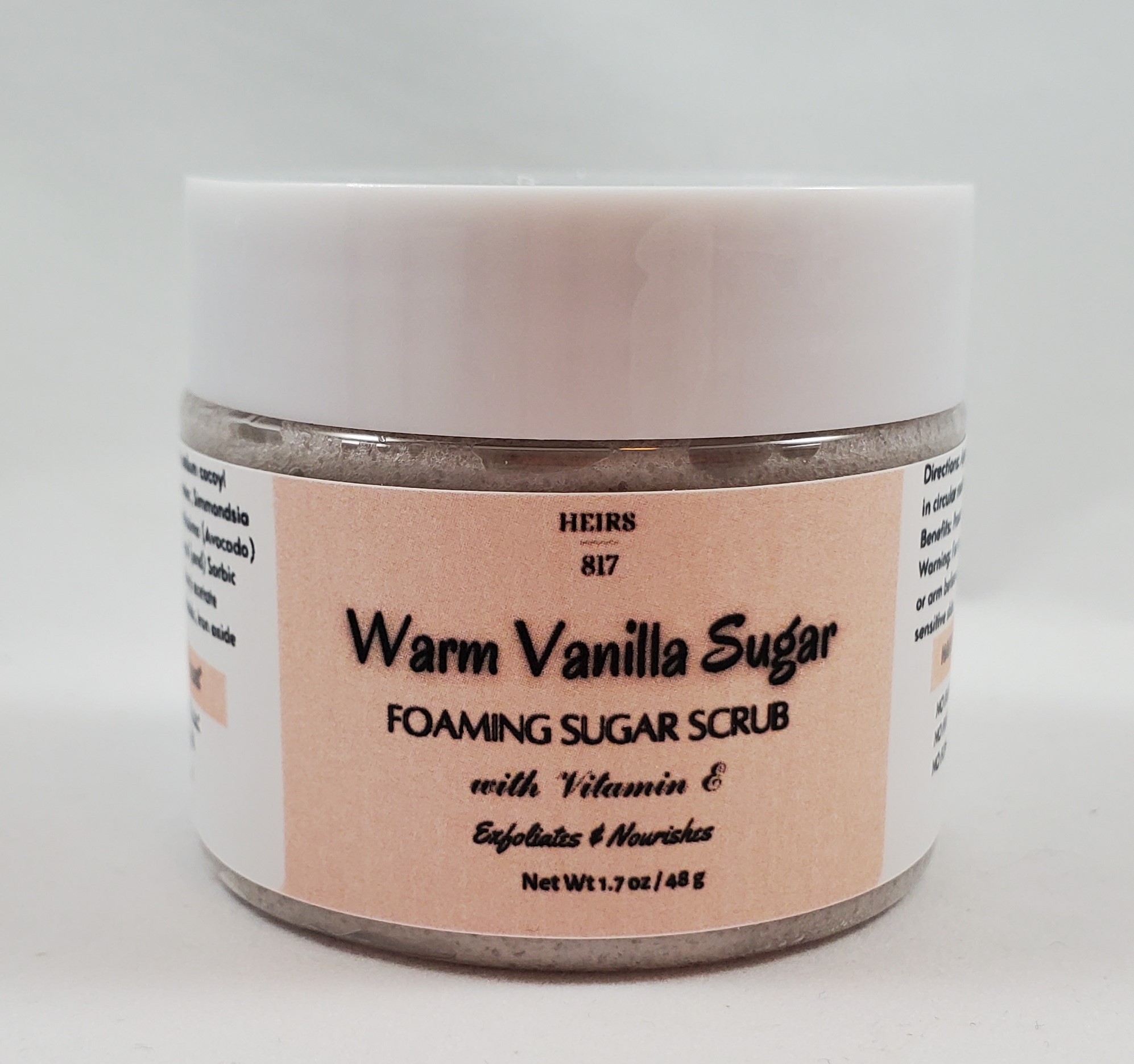 Warm Vanilla Sugar, Foaming Sugar Scrub, with Vitamin E TRAVEL SIZE -  HEIRS817