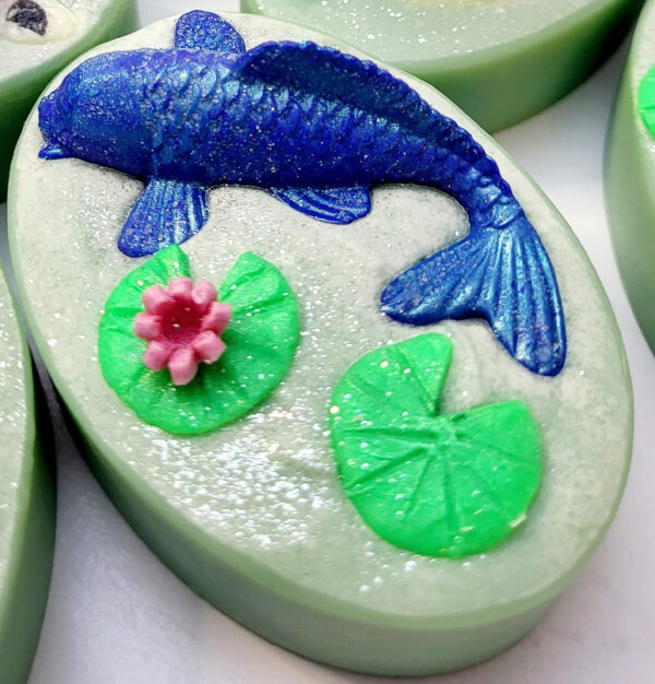 koi fish soap blue